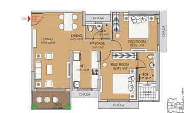 Floor Plan in 2 BHK Builder Floor at Charkop Sector 4 – for Sale