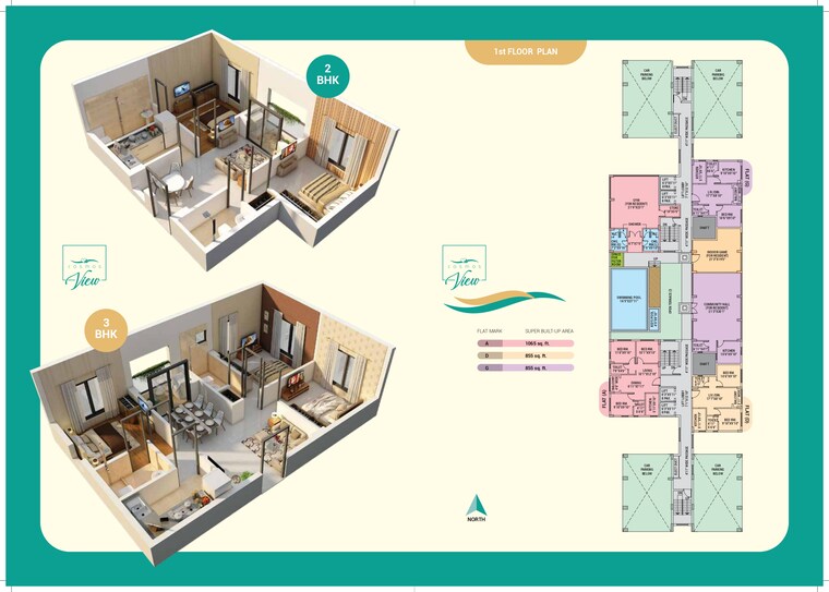 Floor Plan, salugara 3 Bedroom 1065 Sq.Ft. Apartment In Salugara Siliguri 9709177