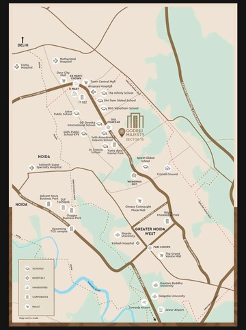 3.5 BHK Apartment – Map Location View at Godrej Majesty, Sector 12 Greater Noida - for Sale
