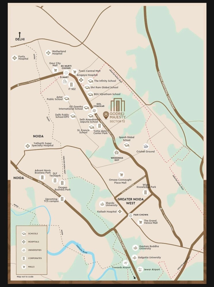Map Location, godrej-majesty 3.5 Bedroom 2768 Sq.Ft. Apartment In Sector 12 Greater Noida Greater Noida 9712435