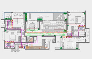 Floor Plan in 4 BHK Apartment at Vilas Javedkar Portia, Baner – for Sale