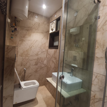 Bathroom in 2 BHK Builder Floor at Malviya Nagar – for Rent