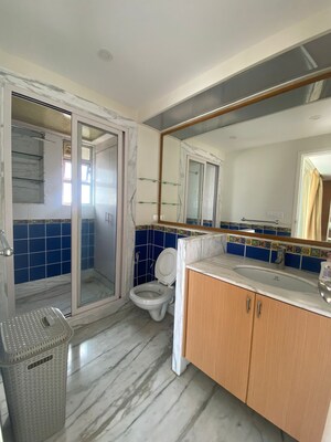 Bathroom in 3 BHK Apartment at Shimira Apartment, Khar West – for Rent