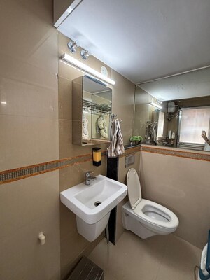 Bathroom in 2 BHK Apartment at Prabhat CHS, Andheri West – for Rent