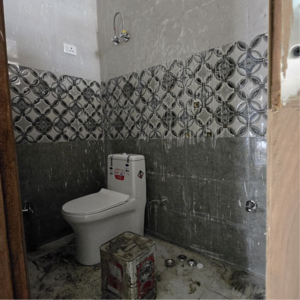 Bathroom in 1 RK Builder Floor at Palm Residency Chhatarpur, Rajpur Khurd Extension – for Rent
