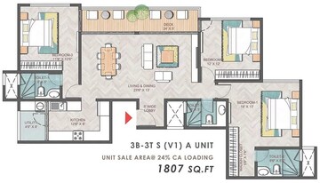 Floor Plan in 3.5 BHK Apartment at Prestige Park Grove, Whitefield – for Sale