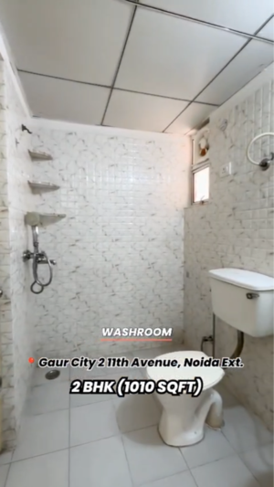 Bathroom in 2 BHK Apartment at Gaur City 2 - 11th Avenue, Sector 16c Greater Noida – for Sale