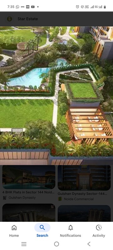 4 BHK Apartment – Exterior View View at Gulshan Dynasty, Sector 144 - for Rent