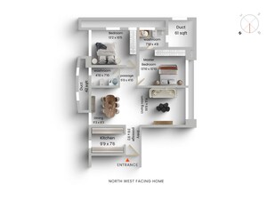 Floor Plan in 2 BHK Apartment at Kalpataru Estate Mumbai, Jogeshwari East – for Sale