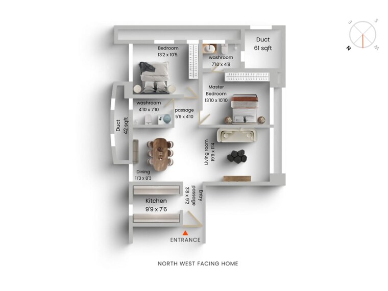 Floor Plan, kalpataru-estate-mumbai 2 Bedroom 1098 Sq.Ft. Apartment In Jogeshwari East Mumbai 9719720