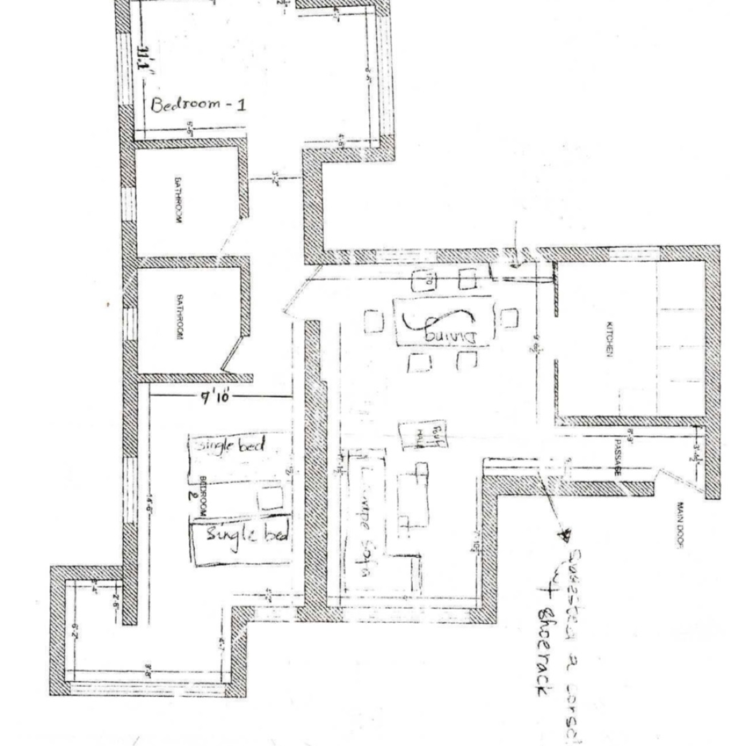 Floor Plan, cumbala hill 2 Bedroom 823 Sq.Ft. Apartment In Cumbala Hill Mumbai 9719803