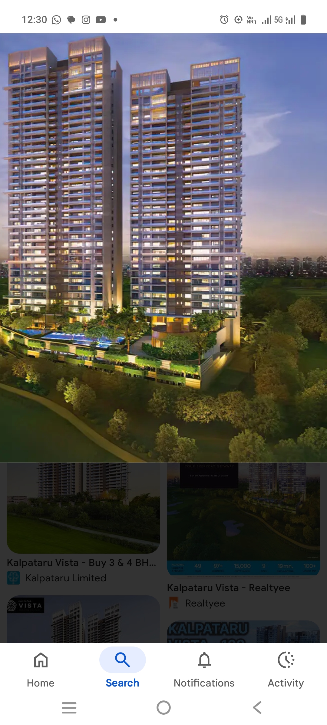 3 BHK + Pooja Room,Servant Room,Study Room 3047 Sq.Ft. Apartment in Kalpataru Vista