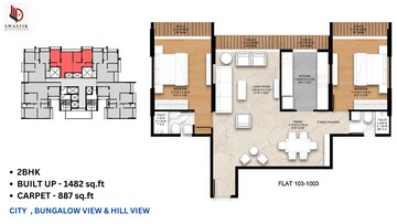Floor Plan in 3 BHK Apartment at Swastik Emerald Horizons, Cbd Belapur Sector 8a – for Sale