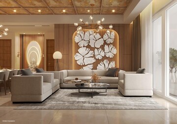 Living Room in 3 BHK Apartment at Hero Homes Palatial, Sector 104 – for Sale