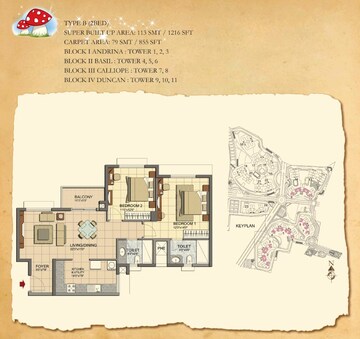 Master Plan in 2 BHK Apartment at Prestige Lakeside Habitat, Varthur – for Rent