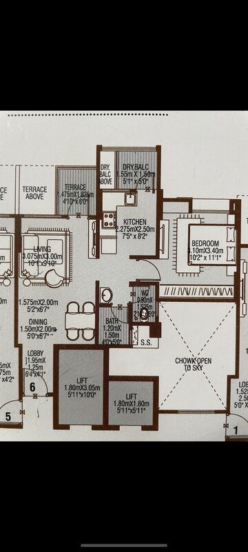 Floor Plan in 1 BHK Apartment at Vertical Alcinia, Mohammadwadi – for Sale