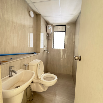 Bathroom in 1 BHK Apartment at Runwal Gardens Phase 3, Kalyan Shilphata Road – for Rent