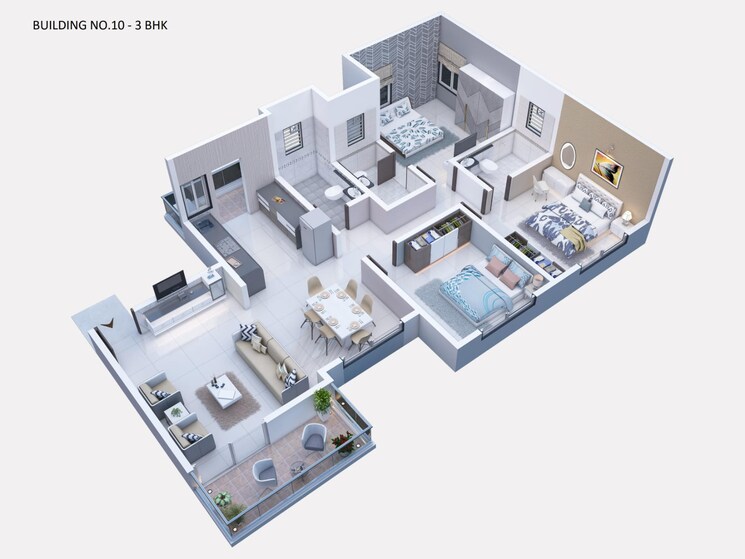 Floor Plan, mihan 3 Bedroom 1415 Sq.Ft. Apartment In Mihan Nagpur 9727801
