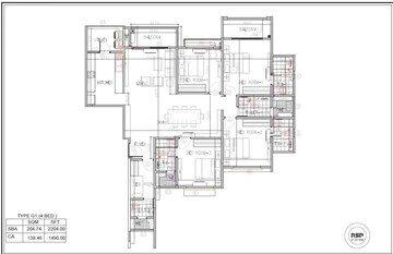Floor Plan in 4 BHK Apartment at Avalon Park At The Prestige City, Sarjapur Road – for Rent