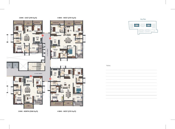 Floor Plan, tridasa-rise 3 Bedroom 1733 Sq.Ft. Apartment In Nallagandla Hyderabad 9730619