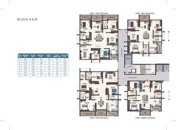 Floor Plan in 3 BHK Apartment at Tridasa Rise, Nallagandla – for Sale