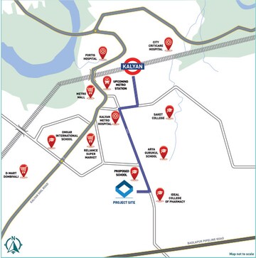 1 BHK Apartment – Map Location View at Kohinoor Eden Kalyan, Kalyan East - for Sale