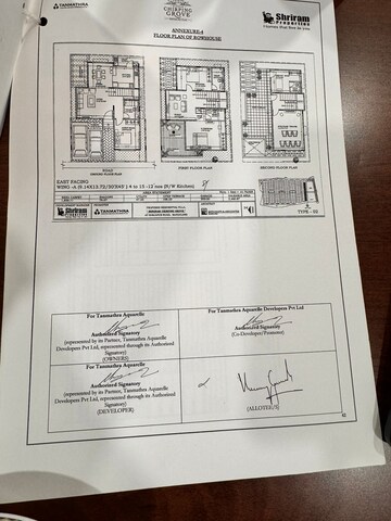 Floor Plan in 3 BHK Villa at Shriram Chirping Grove, Sarjapur Road – for Sale