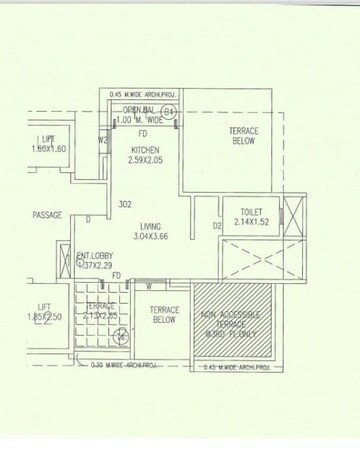 Floor Plan in 2 BHK Apartment at Ravetkar Sukhniwas, Senapati Bapat Road – for Sale