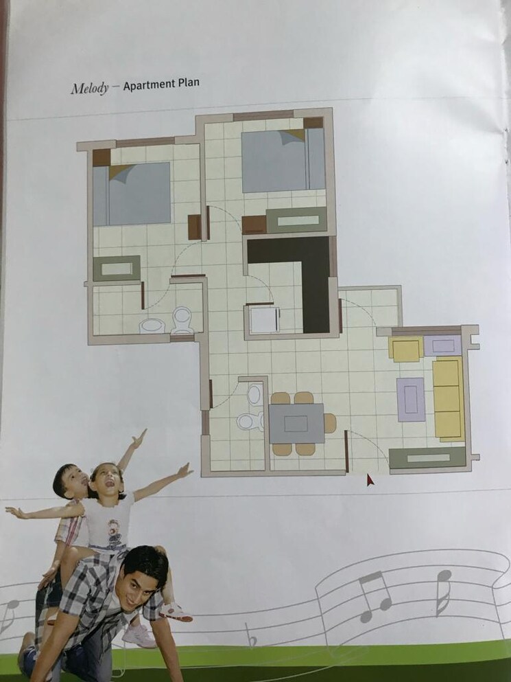 Floor Plan, sureka-sunrise-symphony 2 Bedroom 951 Sq.Ft. Apartment In Rajarhat Kolkata 9736176