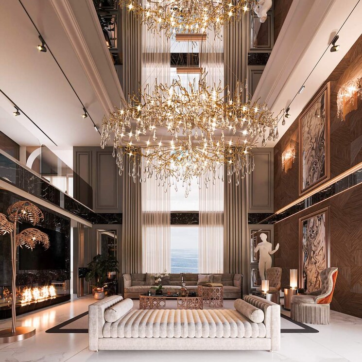 Living Room, mahagun-mezzaria 4 Bedroom 4425 Sq.Ft. Apartment In Sector 78 Noida 9736266