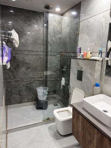 Bathroom in 3 BHK Apartment at Apex Anuradha Apartments, Paschim Vihar – for Rent