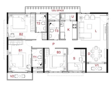 Floor Plan in 3.5 BHK Apartment at PrimarcThe Soul, Rajarhat New Town – for Sale