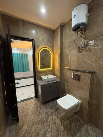 Bathroom in 2 BHK Builder Floor at Chattarpur – for Rent