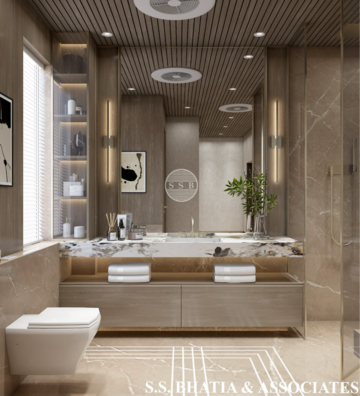 Bathroom in 5 BHK Villa at Raj Nagar Extension – for Sale