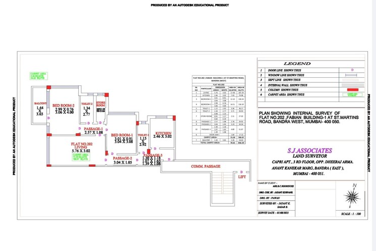 Floor Plan, fabian-apartment 2 Bedroom 846 Sq.Ft. Apartment In Bandra West Mumbai 9741998