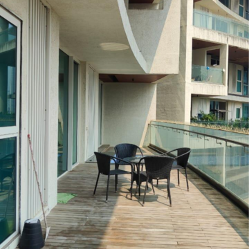 Staircase in 3 BHK Apartment at Avighna One Avighna Park, Currey Road – for Rent