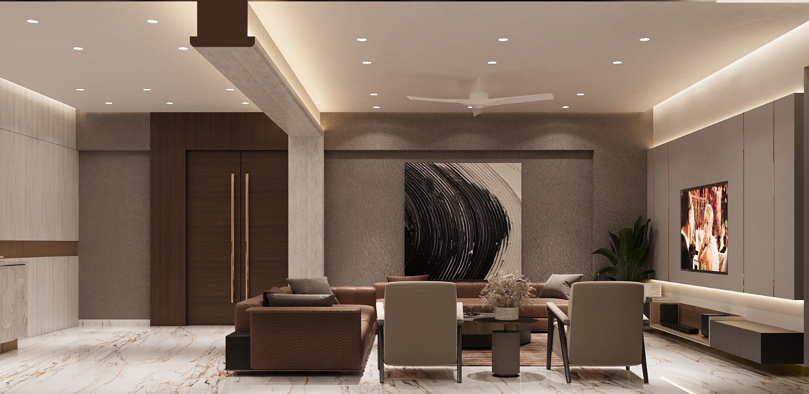 Living Room in 4 BHK Apartment at Acharat Baug, Santacruz West – for Sale