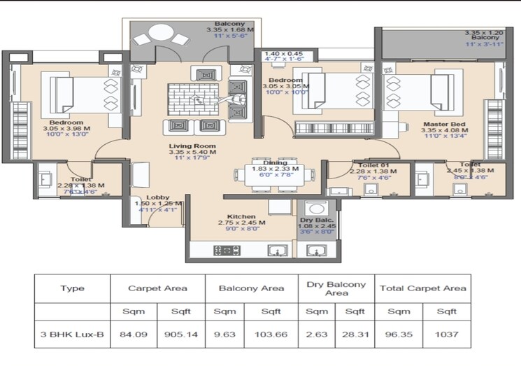 Floor Plan, kharadi 2 Bedroom 812 Sq.Ft. Apartment In Kharadi Pune 9743110