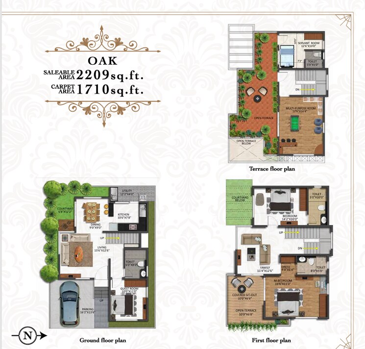 Floor Plan, shriram-chirping-grove-2 3 Bedroom 2627 Sq.Ft. Apartment In Sarjapur Road Bangalore 9743516