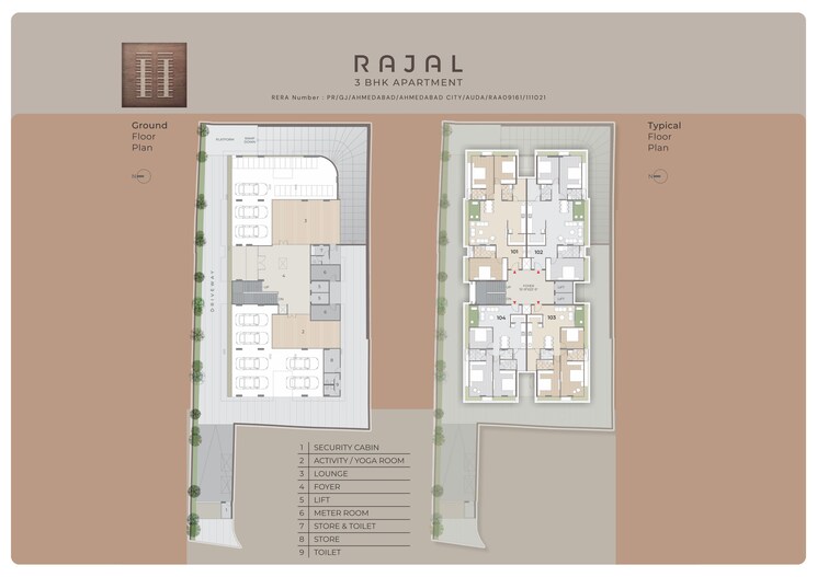 Floor Plan, university area 3 Bedroom 2550 Sq.Ft. Apartment In University Area Ahmedabad 9744361