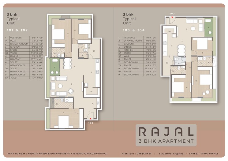 Floor Plan, university area 3 Bedroom 2550 Sq.Ft. Apartment In University Area Ahmedabad 9744361