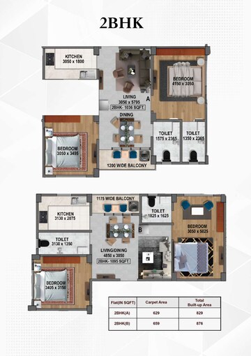 Floor Plan in 2 BHK Apartment at Bankim Nagar – for Sale