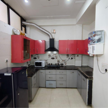 Kitchen in 1 BHK Builder Floor at Huda Staff Colony, Durga Colony – for Rent