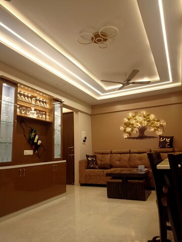 Living Room in 3 BHK Apartment at Majestique Towers, Kharadi – for Rent