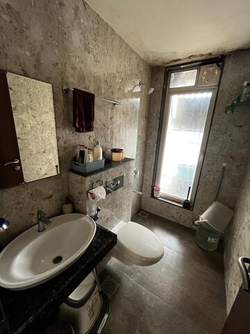 Bathroom in 2 BHK Apartment at Sheth Montana, Mulund West – for Rent