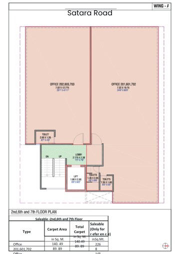 Floor Plan in  Office Space at Satara Road – for Sale