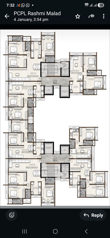 Floor Plan in 3 BHK Apartment at Malad West – for Sale