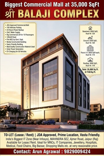  Office Space – Exterior View View at Midpoint Mart, Siddharth Vihar - for Sale