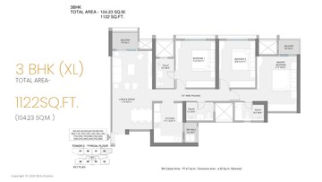 Floor Plan in 2 BHK Apartment at Birla Evam, Manjri Budruk – for Sale