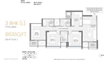 Floor Plan in 2 BHK Apartment at Birla Evam, Manjri Budruk – for Sale